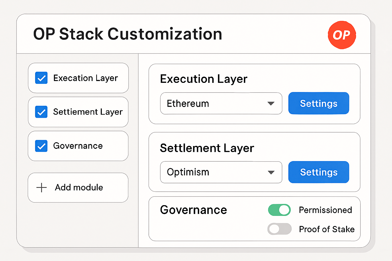 OP Stack customization dashboard