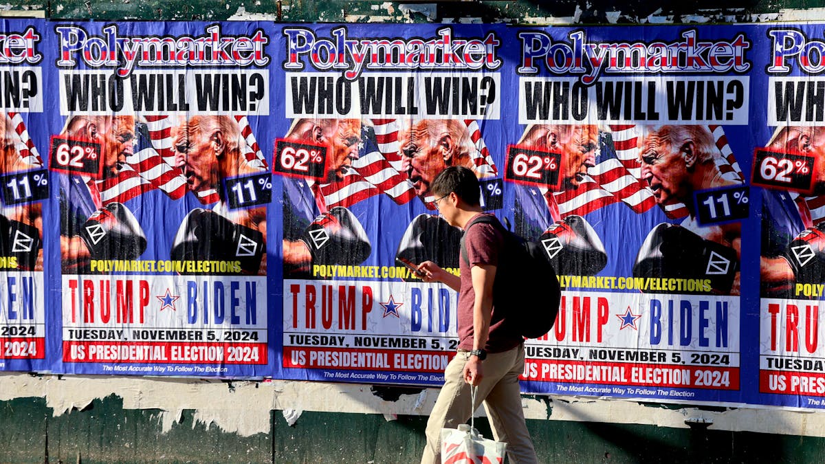 Polymarket 2024 election trading volume chart