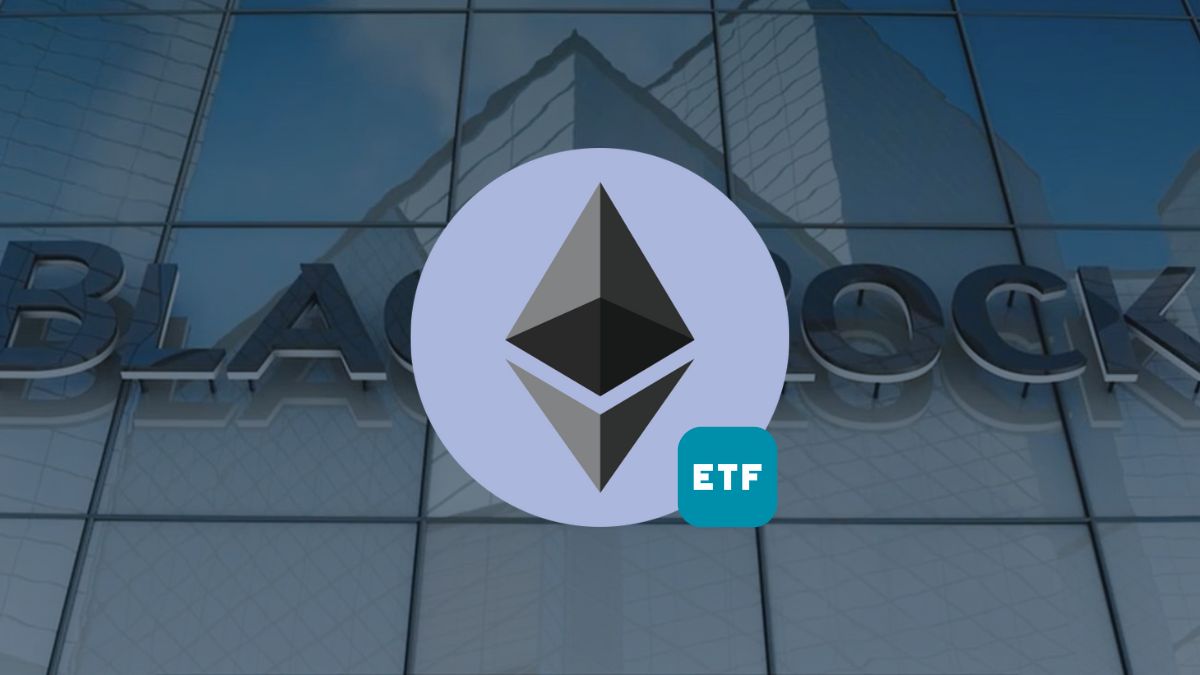 BlackRock iShares Ethereum ETF logo and trading chart