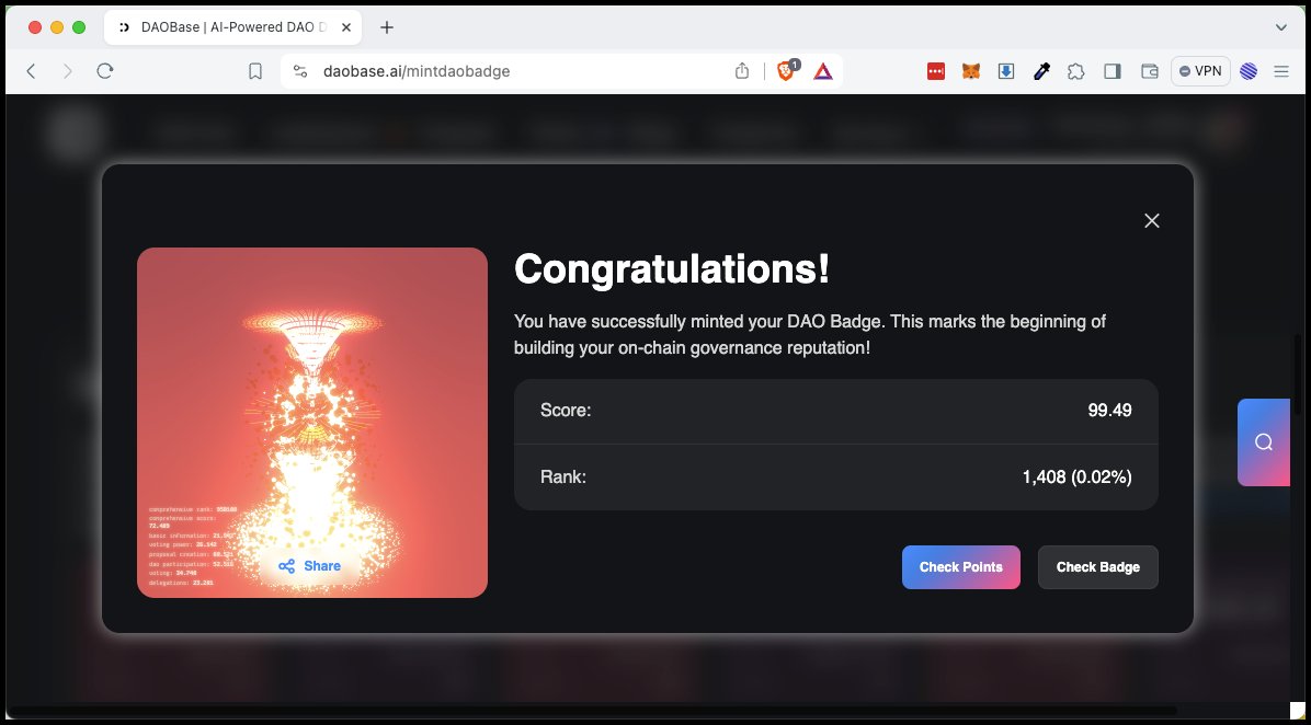 DAO reputation NFT badge