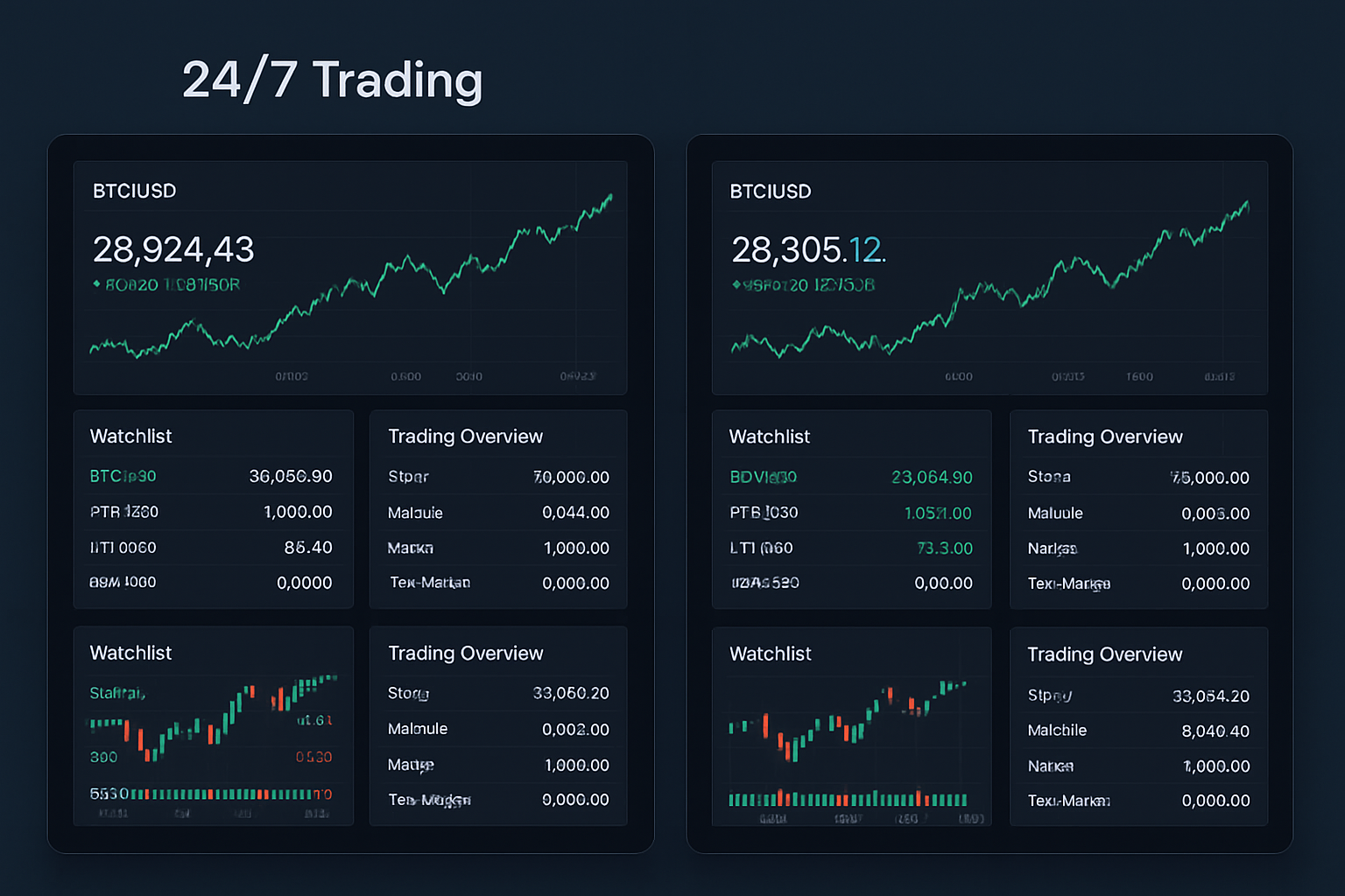24/7 trading dashboard comparison