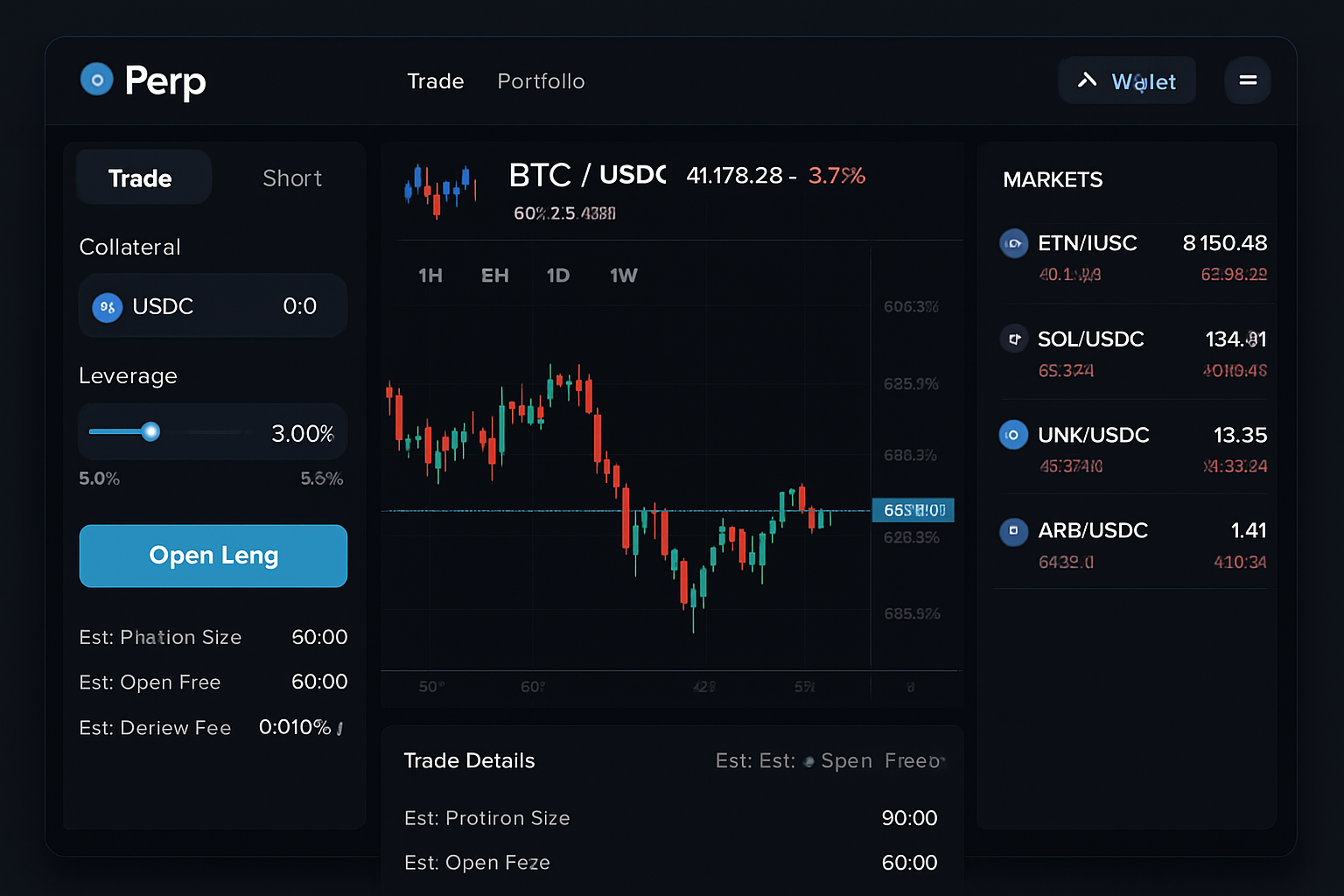 Perp DEX decentralized trading interface