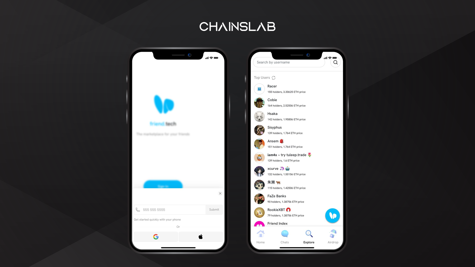 Friend.tech SocialFi app interface