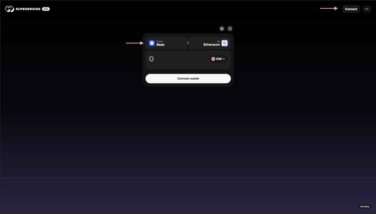 Base Bridge asset transfer screenshot