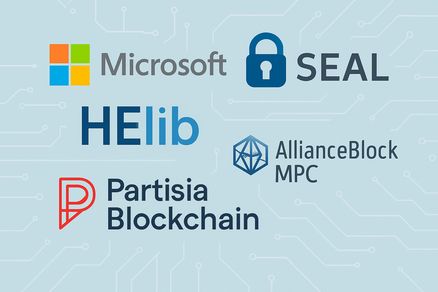 Microsoft SEAL HElib Partisia Blockchain AllianceBlock MPC