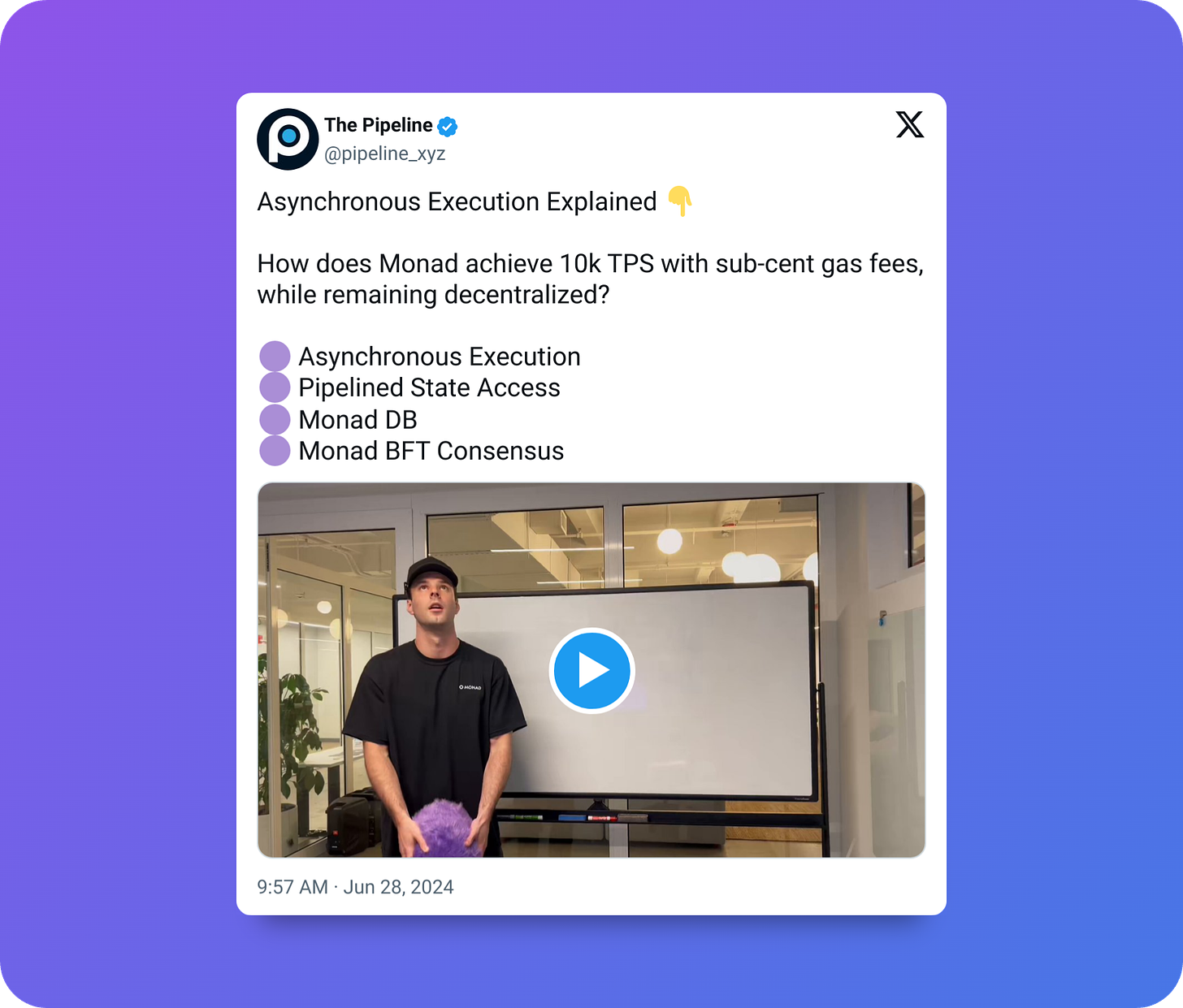 Monad asynchronous execution pipeline