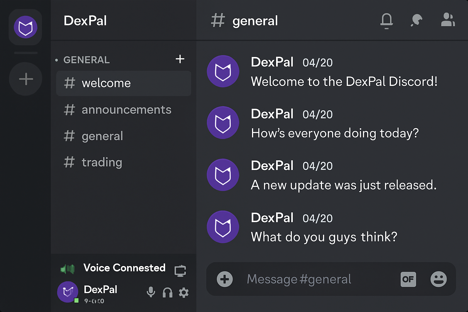 DexPal Discord community screenshot