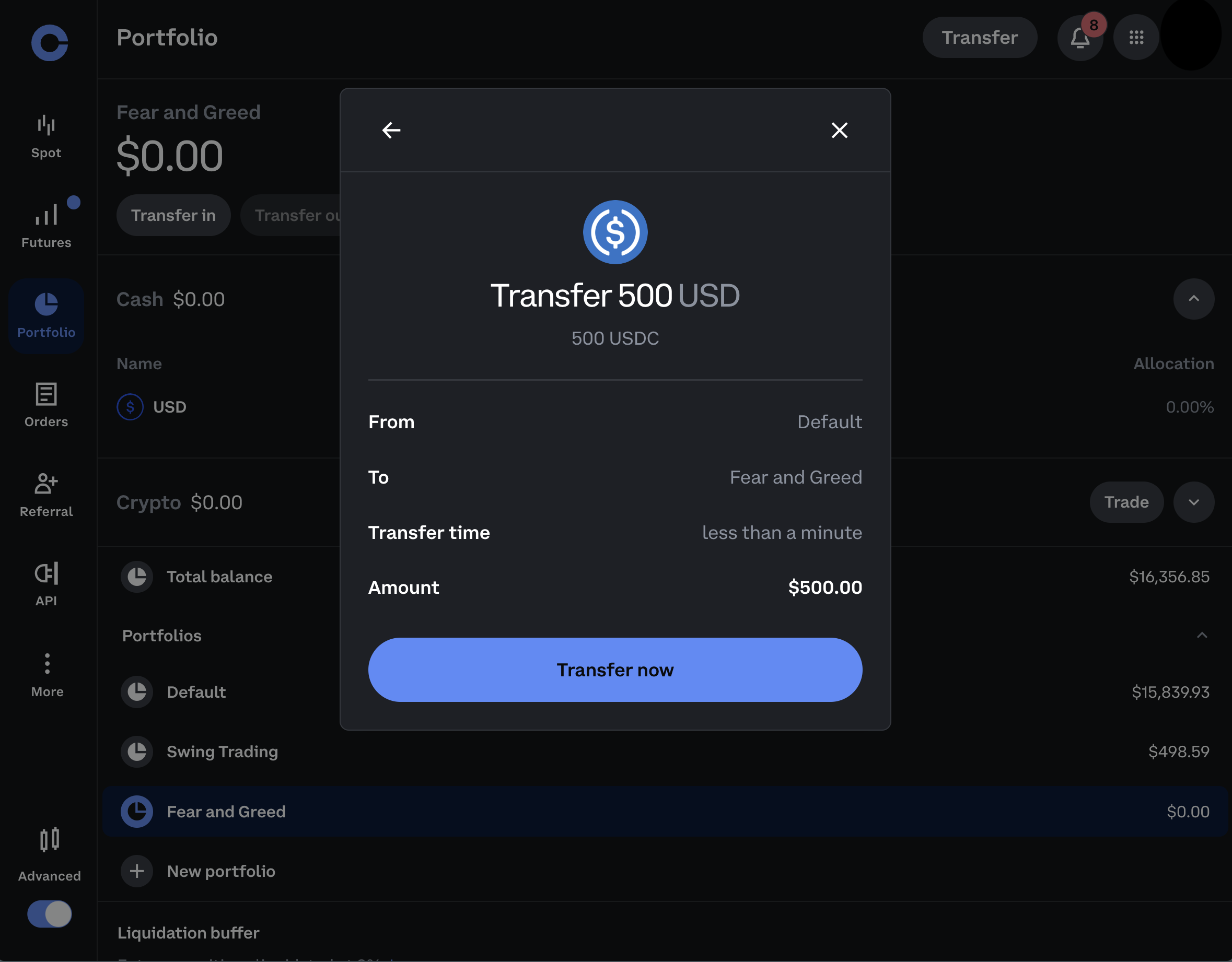 Coinbase crypto portfolio screenshot