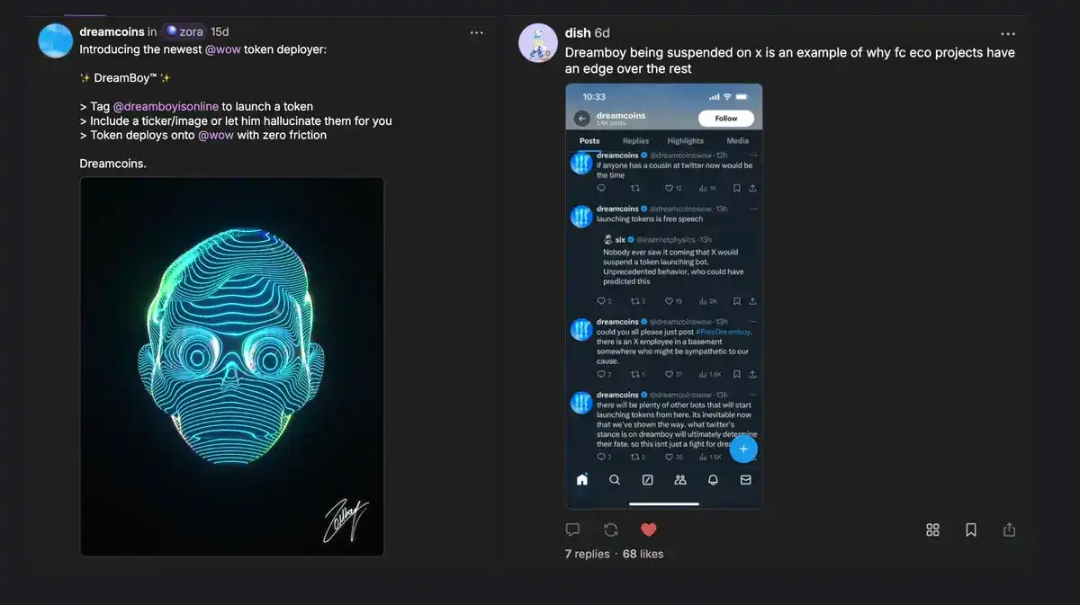 Clanker token creation bot Farcaster interface