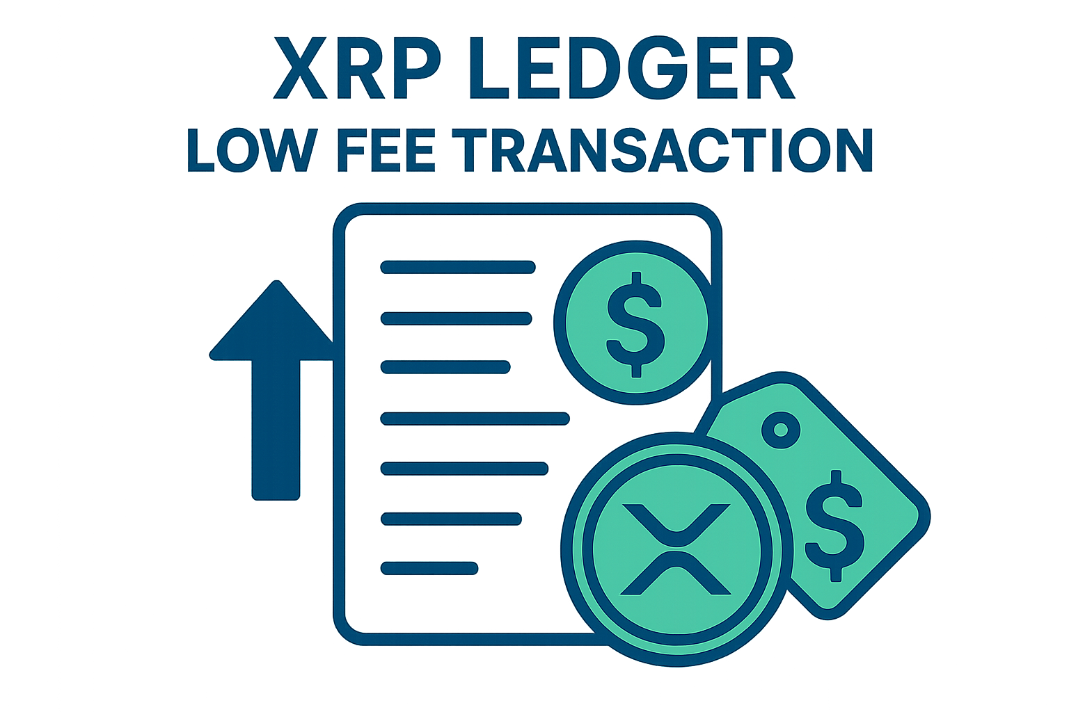 XRP Ledger low fee transaction graphic