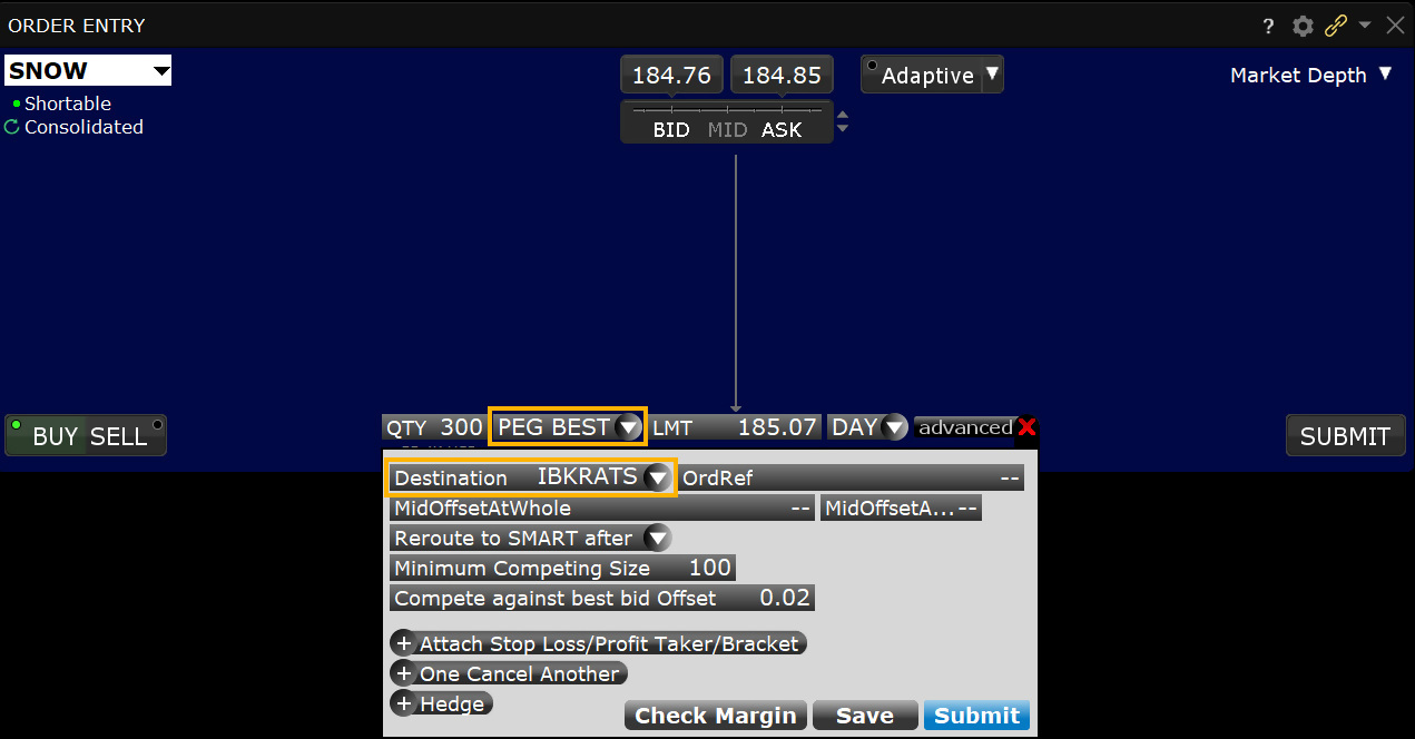 placing ETF buy order on brokerage trading platform