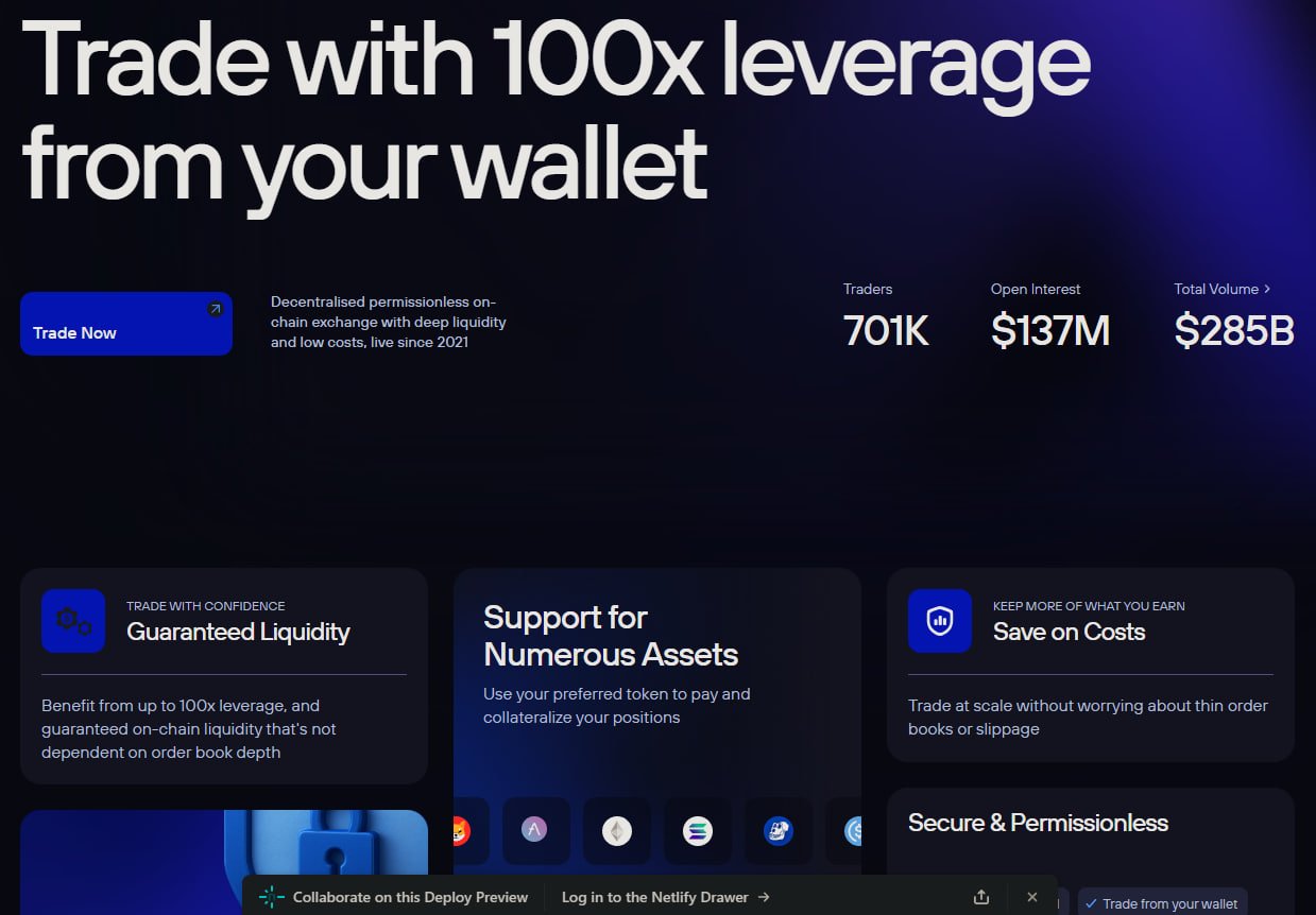 GMX liquidity pool interface