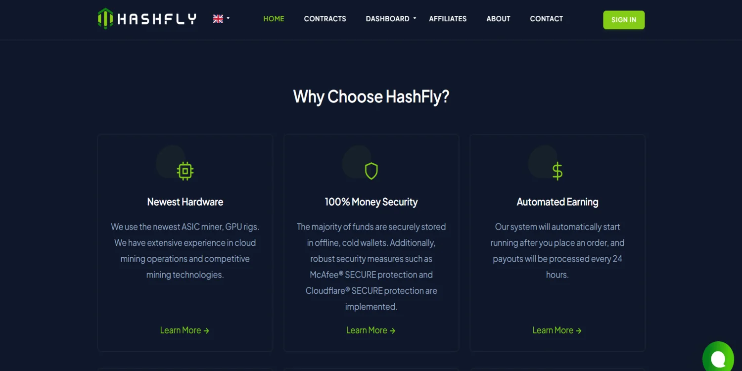 QFSCOIN cloud mining platform user interface 2025