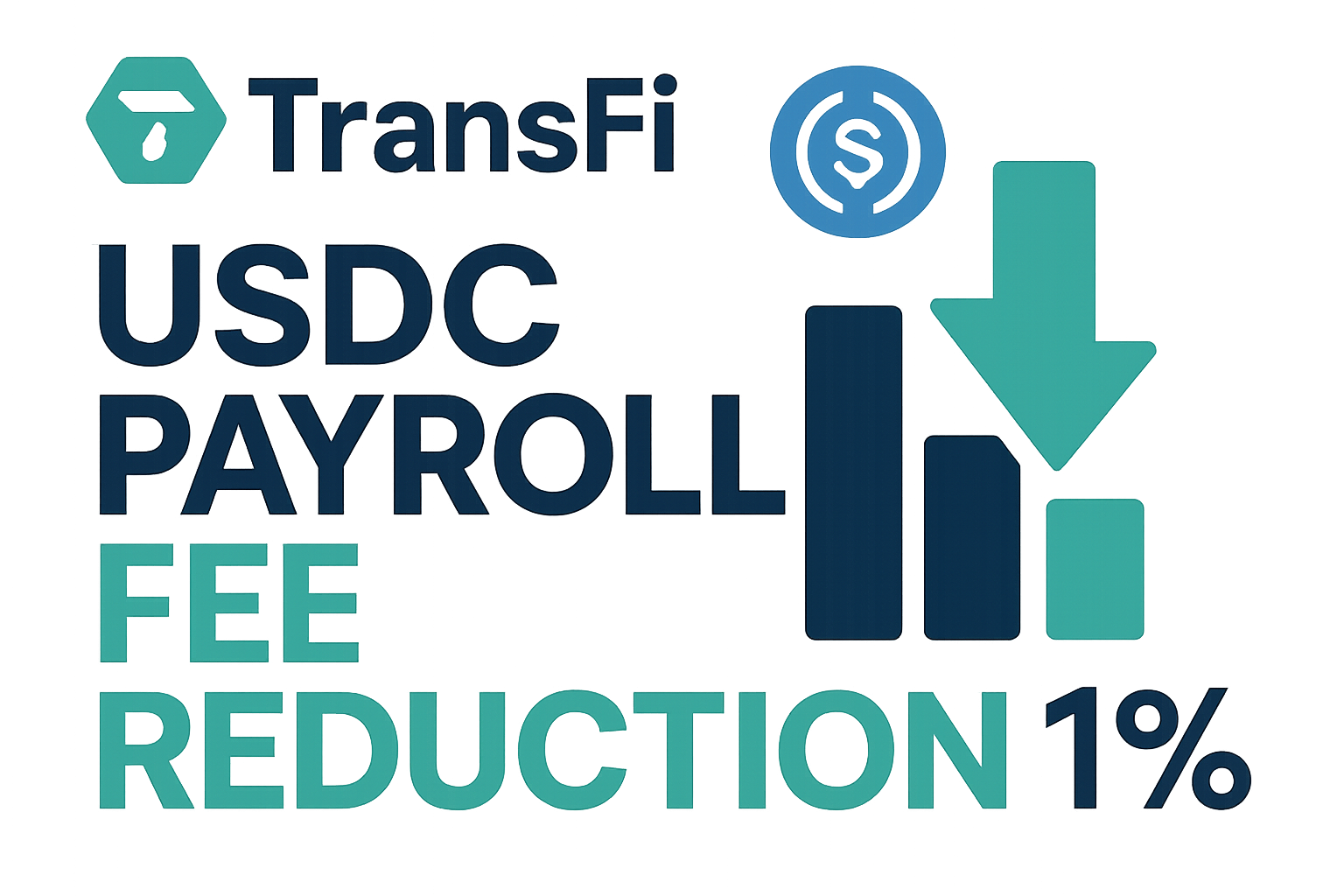 TransFi USDC payroll fee reduction infographic