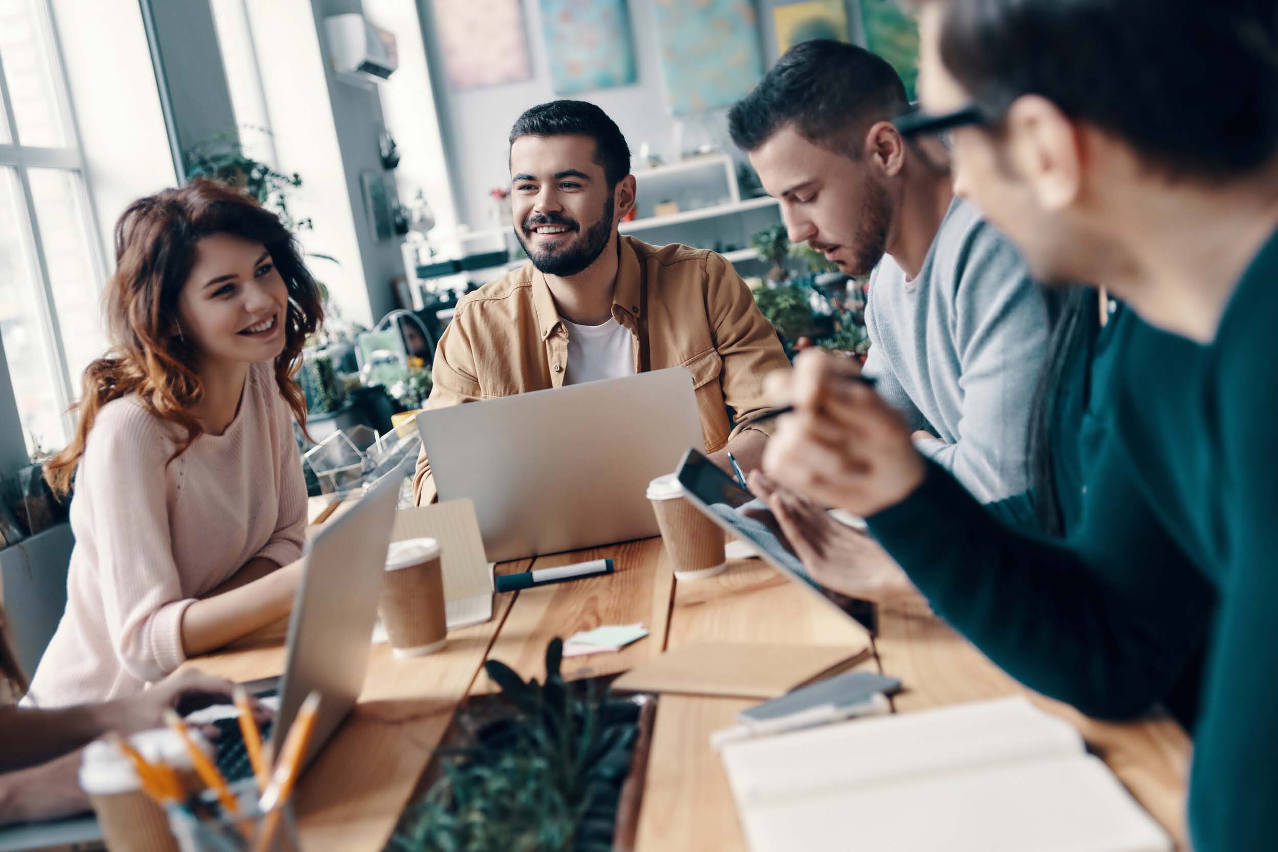 Mortgage broker consulting with client