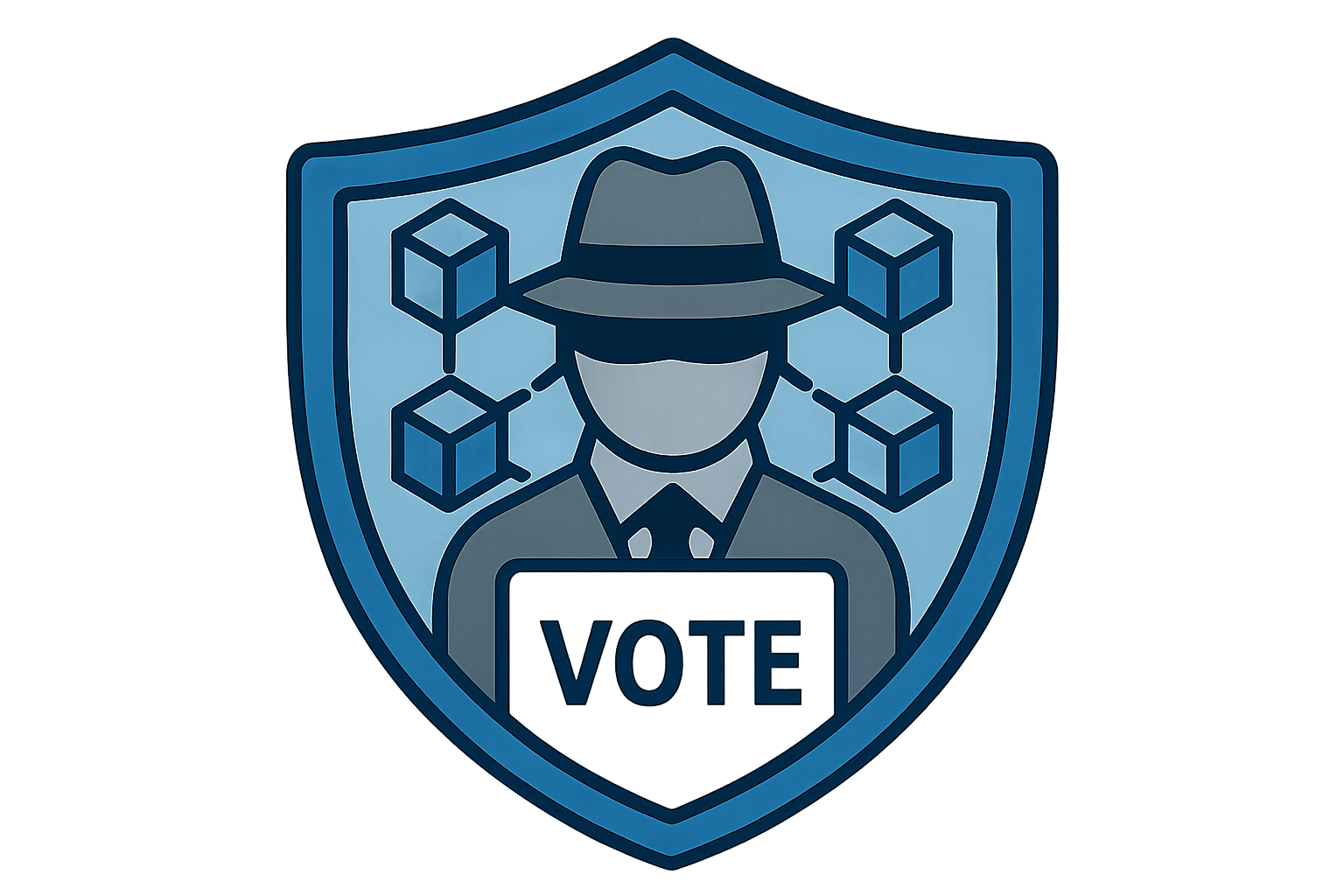 anonymous voter shield icon blockchain