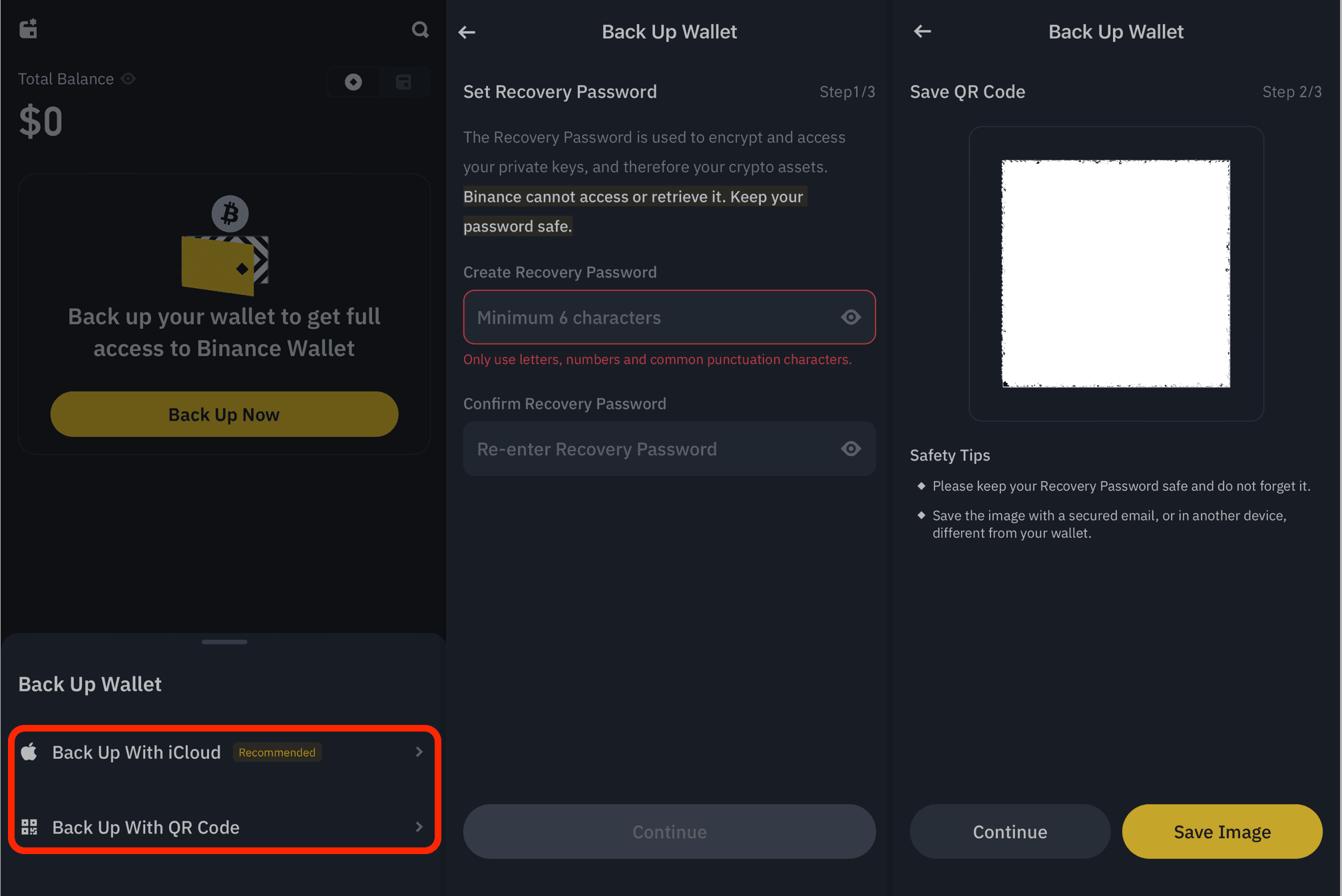 Binance Wallet supported assets