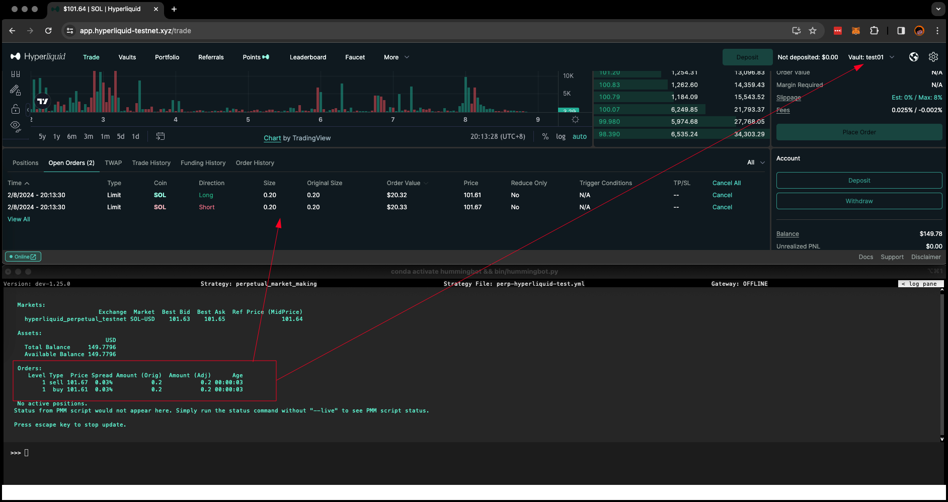 Hyperliquid HLP vault interface