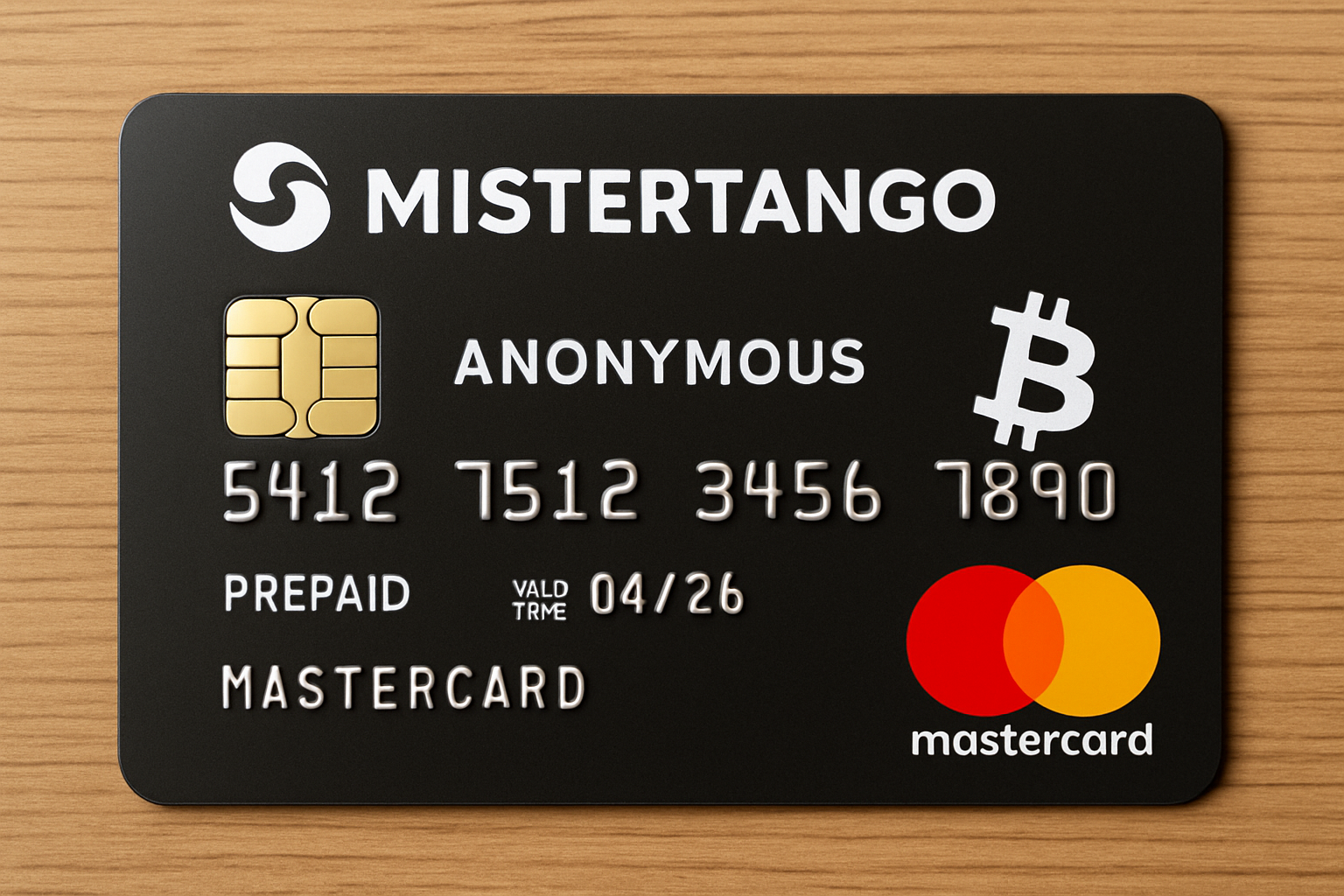 Mistertango anonymous prepaid Mastercard crypto