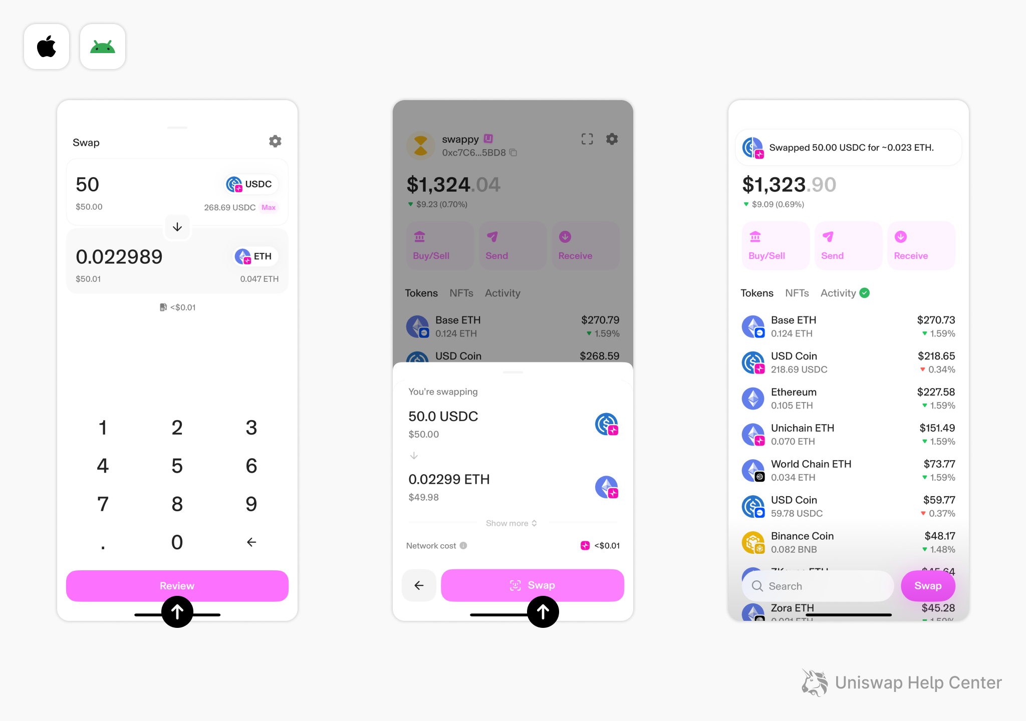 Uniswap and Aave on Arbitrum One interface