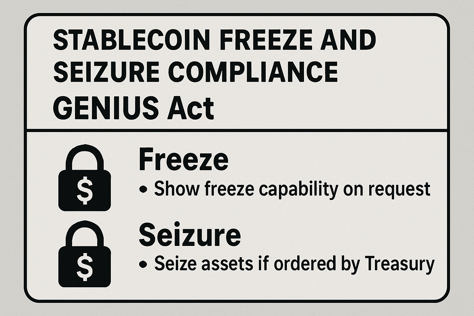 stablecoin freeze seizure compliance GENIUS Act