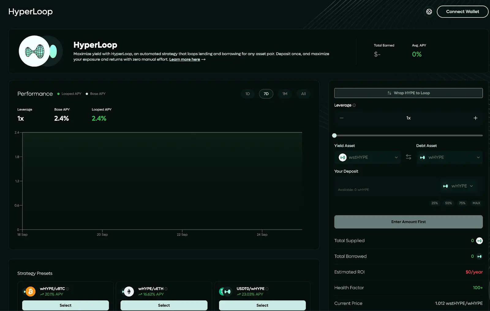 perpetual DEX point farming interface