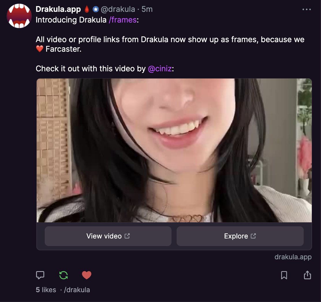 Drakula tipping app Farcaster