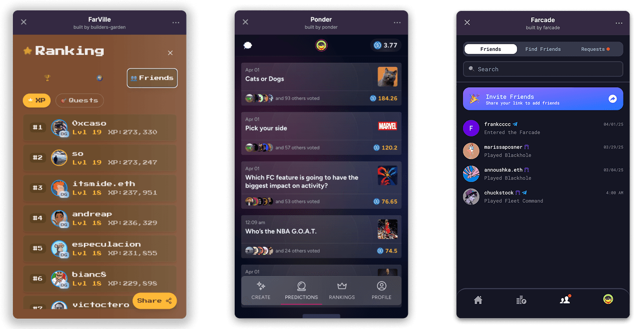 Farcaster Mini Apps on Base App and Warpcast