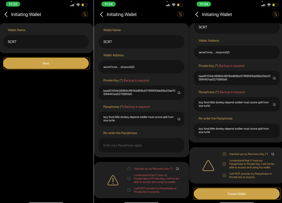 Secret Network DeFi privacy interface