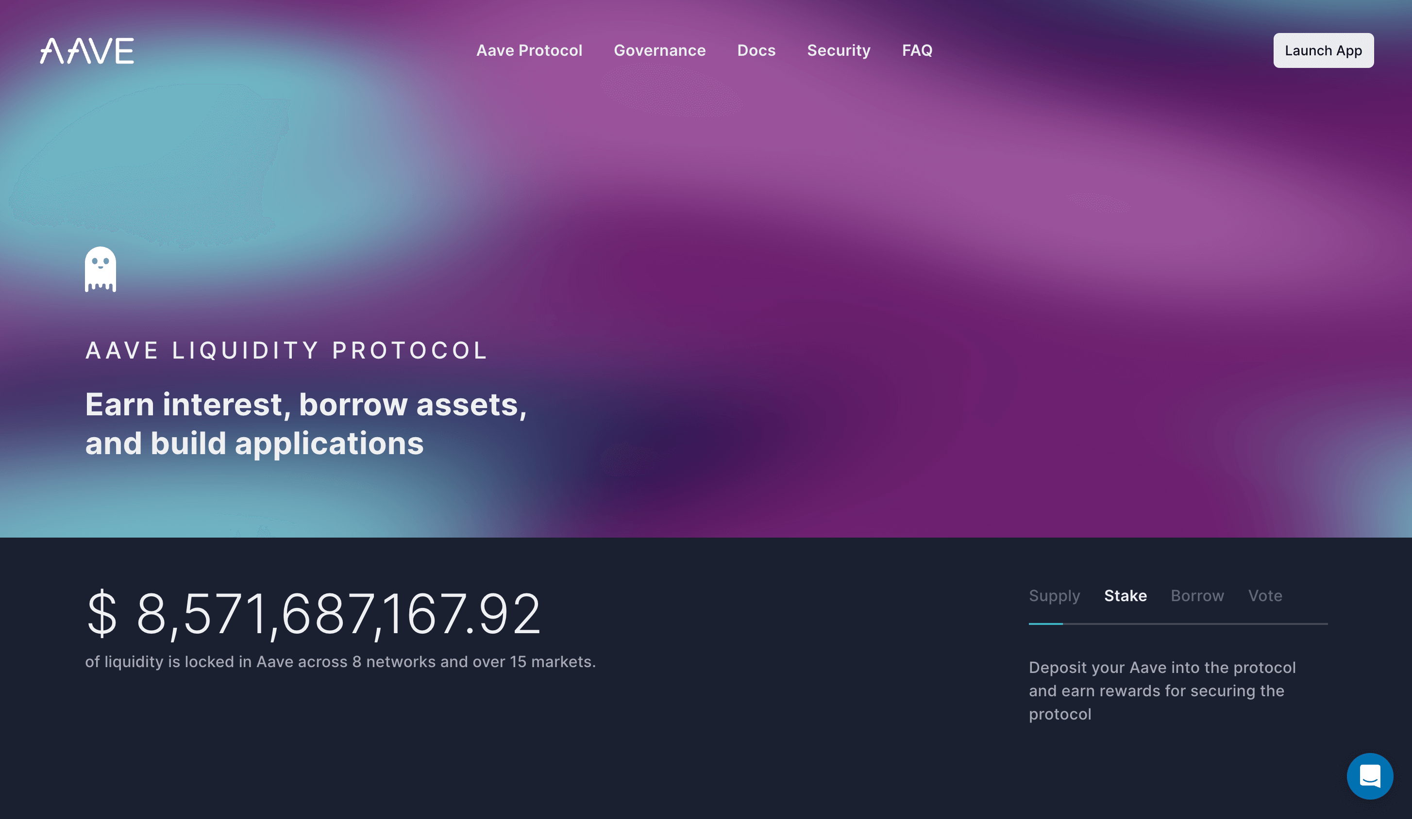 Aave USDC deposit interface