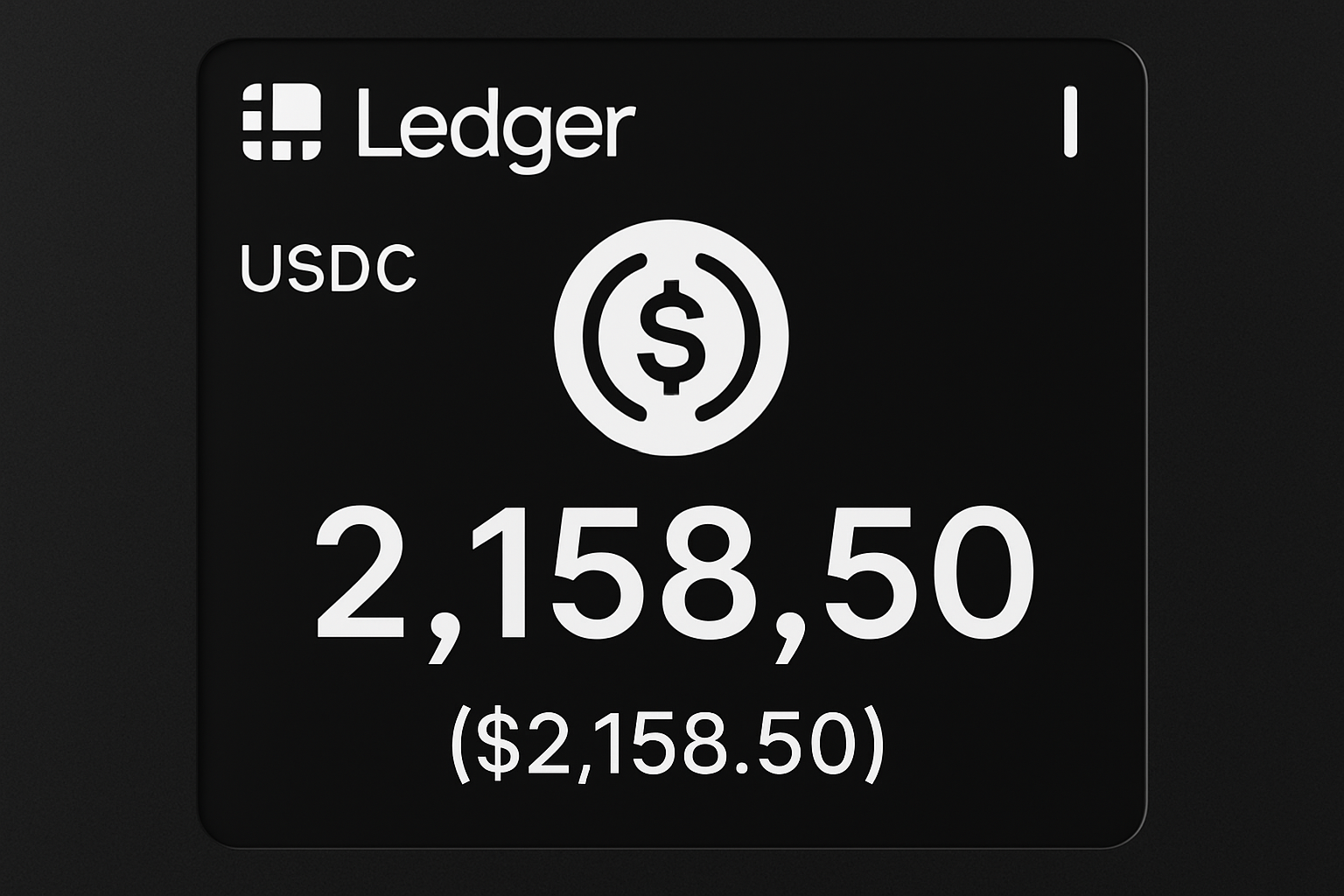 Ledger wallet USDC balance