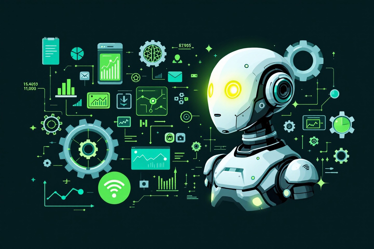 AI agents trading IP illustration