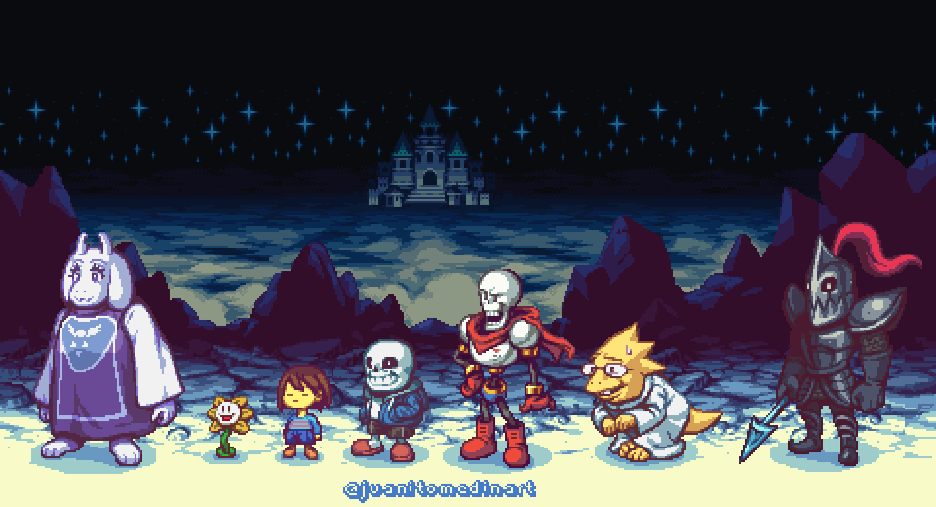 Undertale pixel art characters