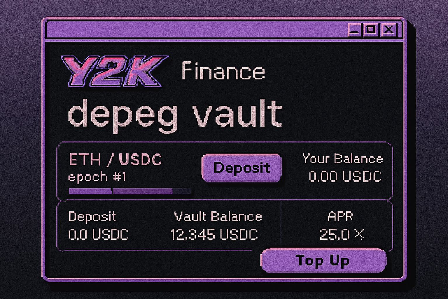 Y2K Finance depeg vault interface
