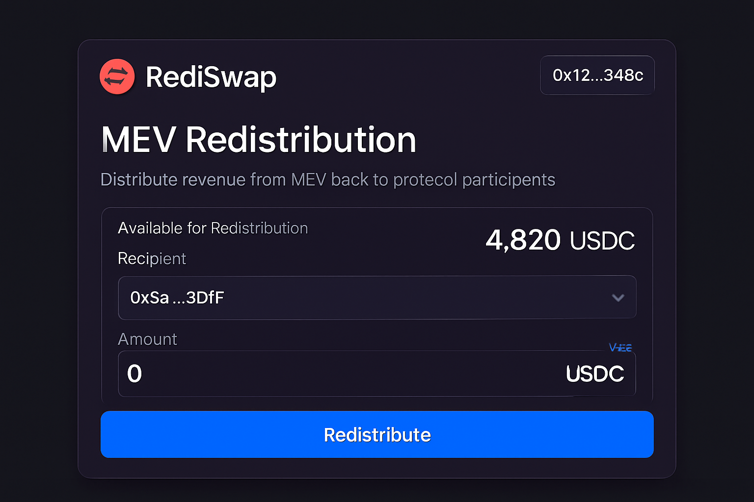 RediSwap MEV redistribution interface