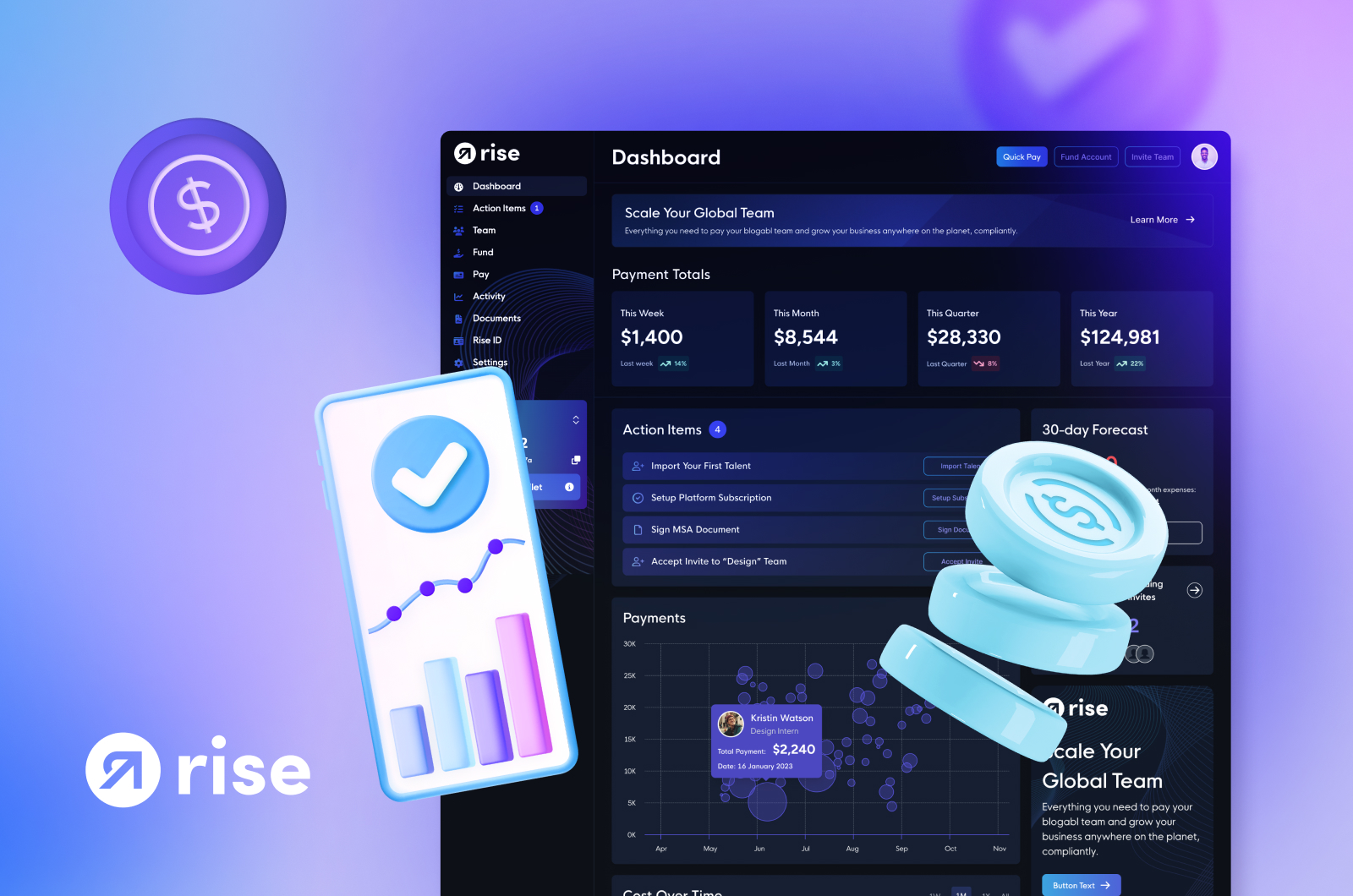 Remote USDC payroll platform interface screenshot