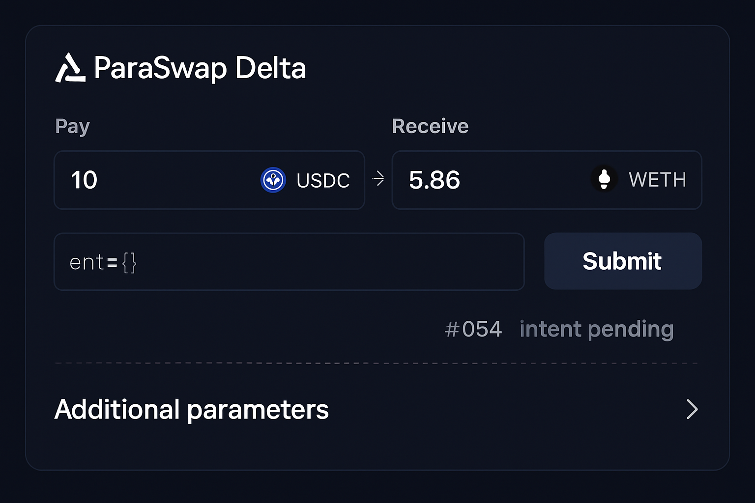ParaSwap Delta intent-based trading interface