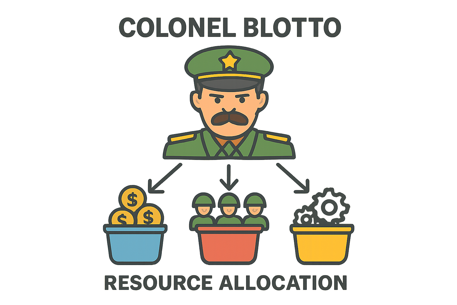 Colonel Blotto game icon resource allocation