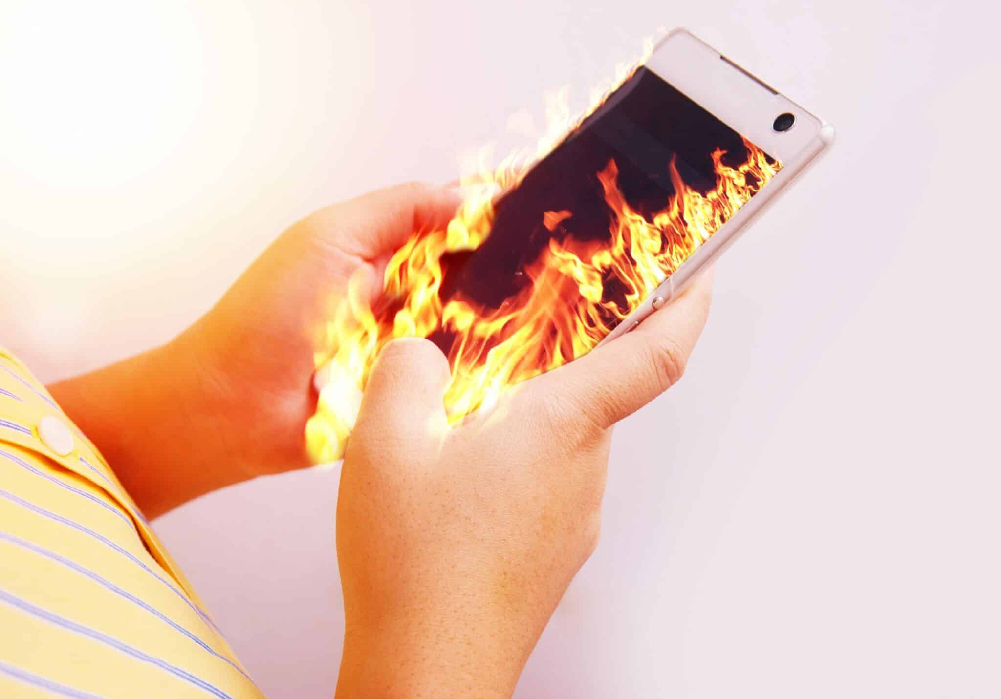overheated smartphone battery damage
