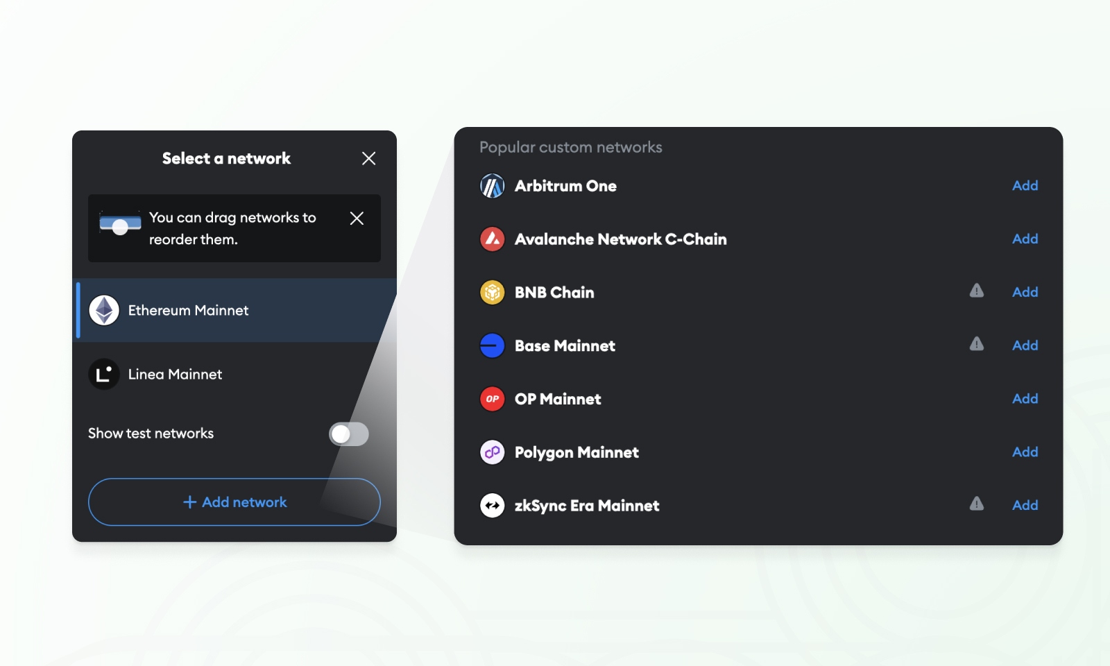 MetaMask wallet on Base network
