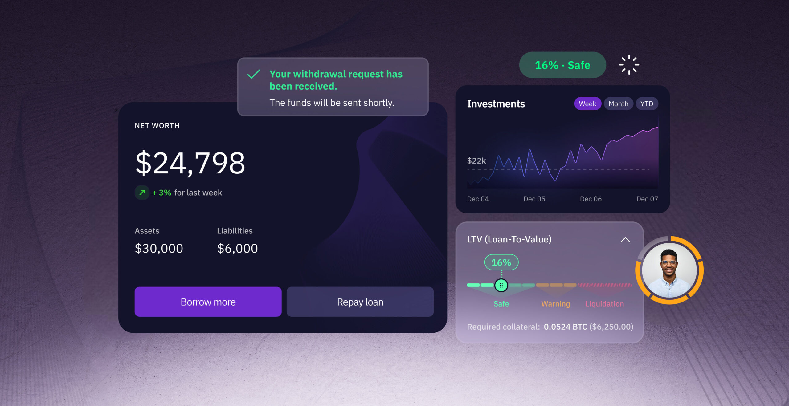 Request Finance crypto treasury management dashboard