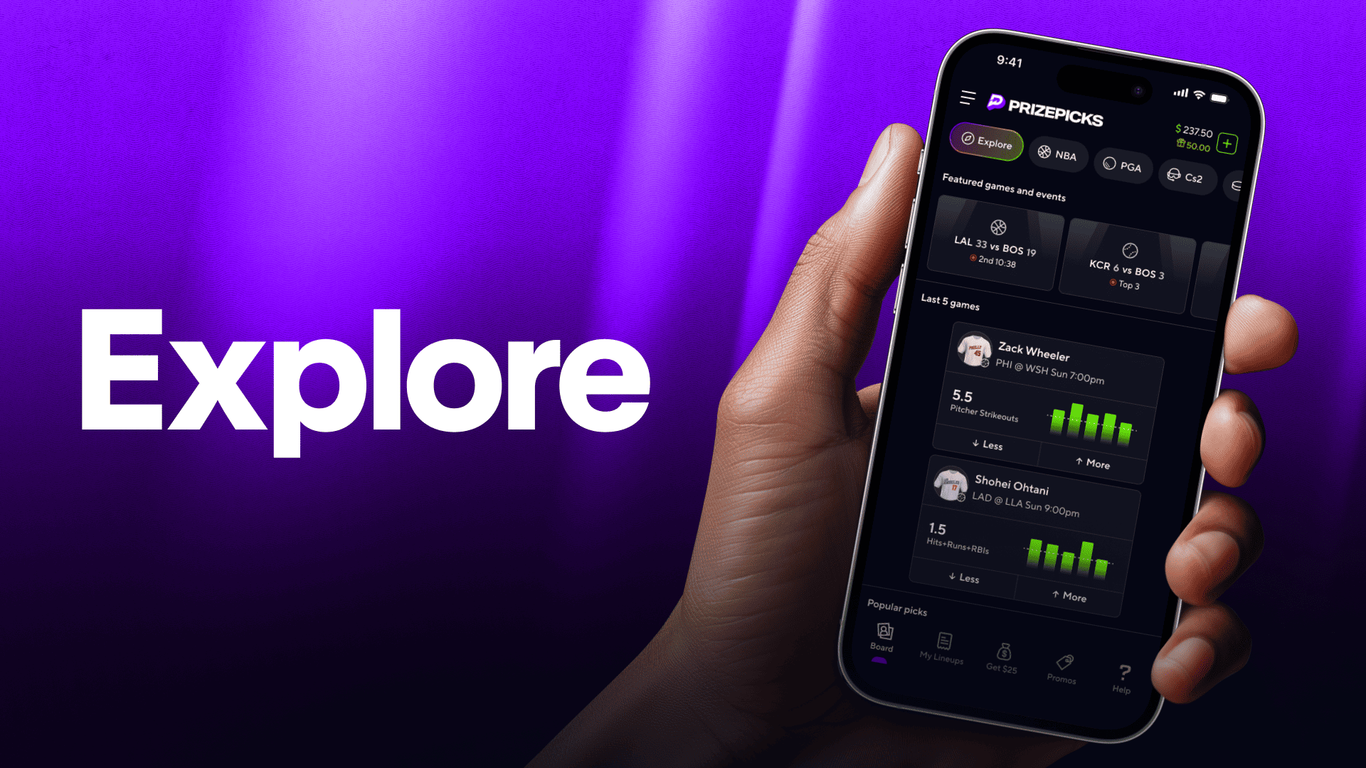 PrizePicks esports contest selection screen