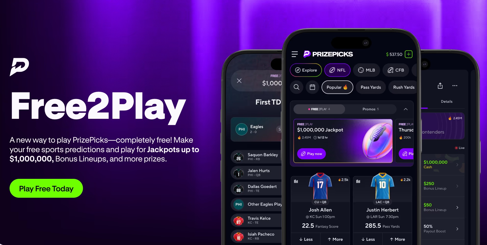 PrizePicks Free2Play esports contest banner