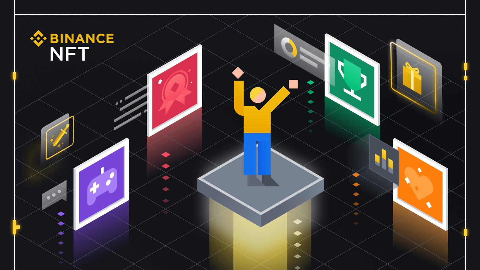 NFT trading marketplace illustration