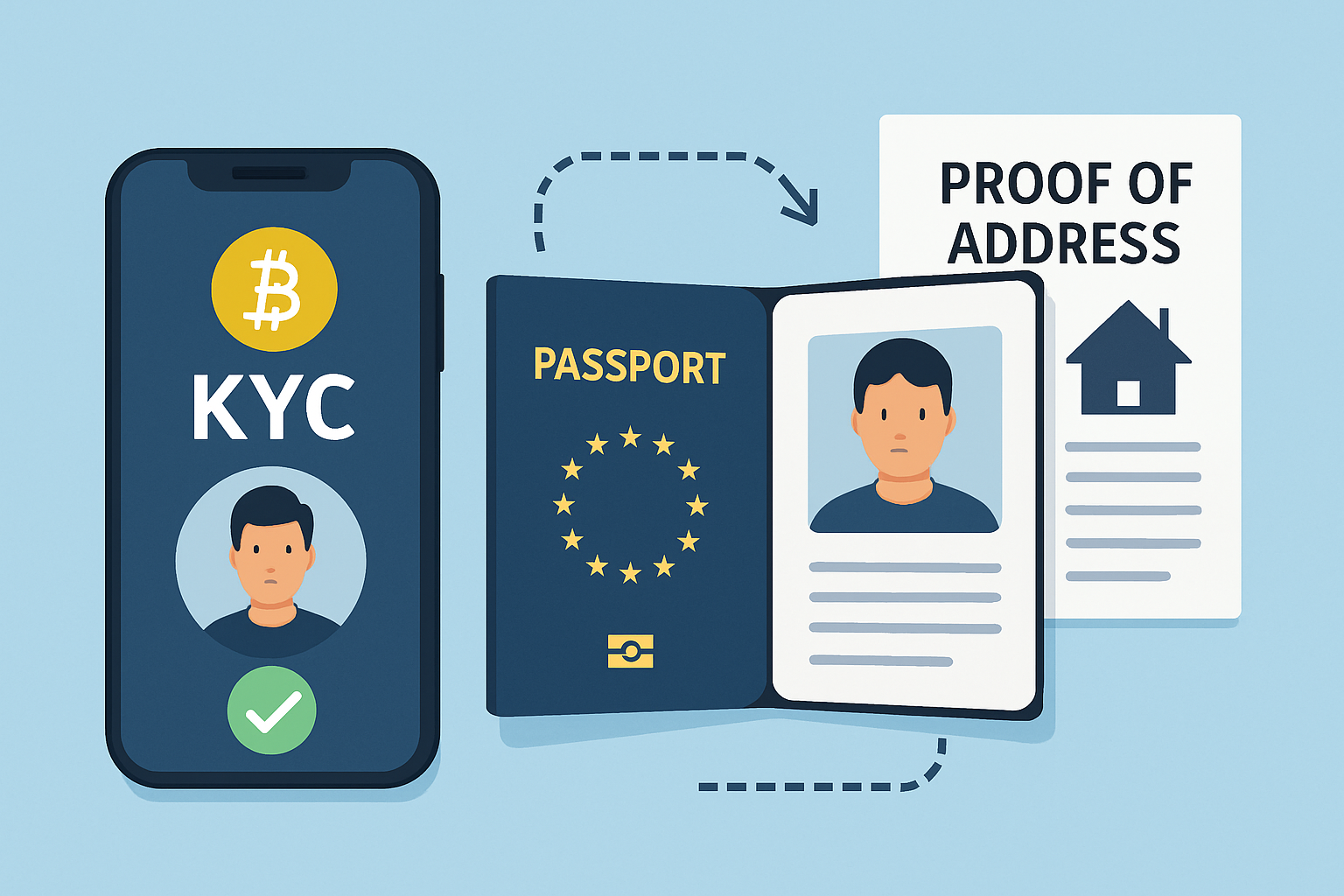 crypto KYC process passport proof of address EU
