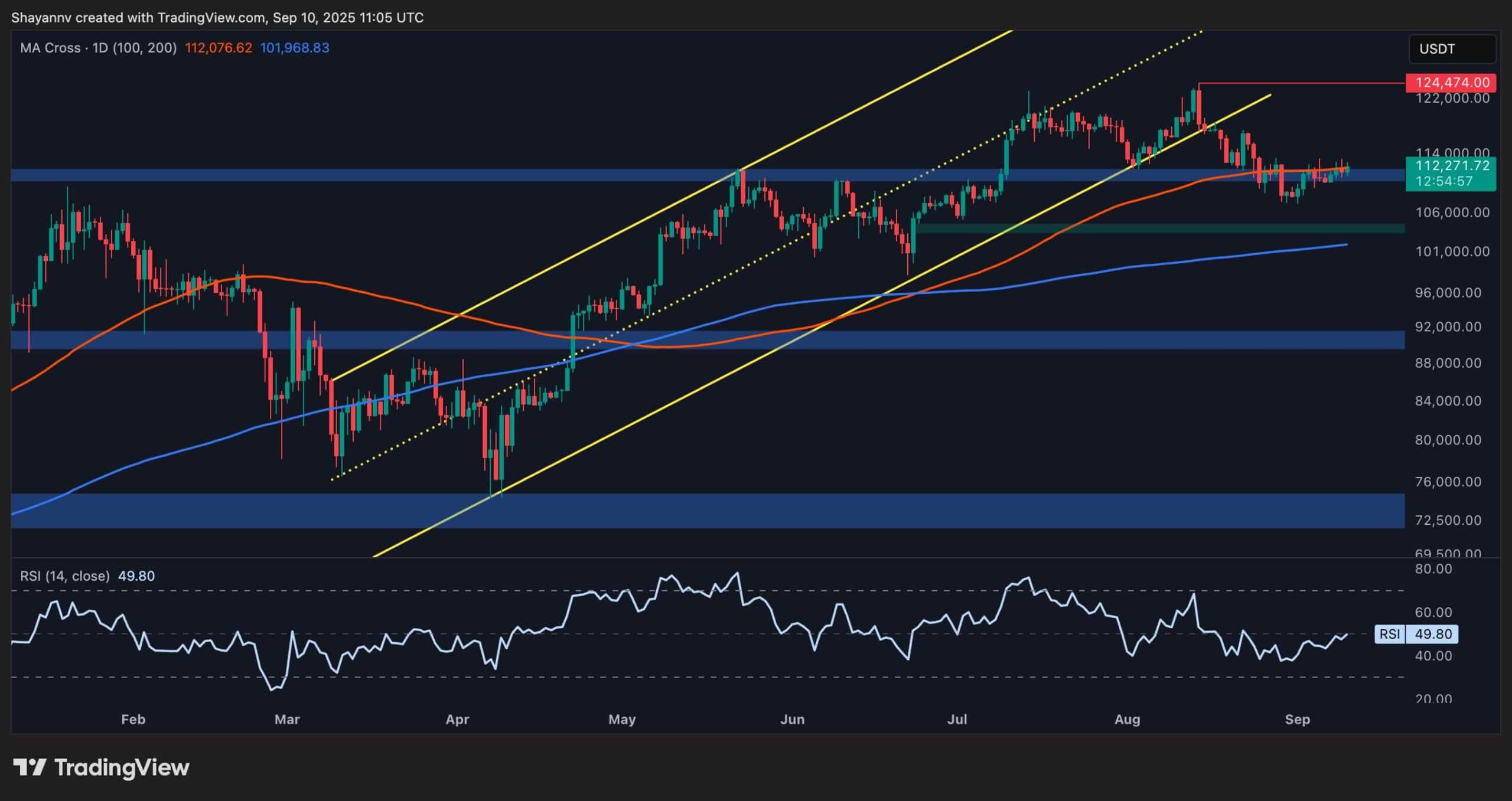 Bitcoin price stability trend chart