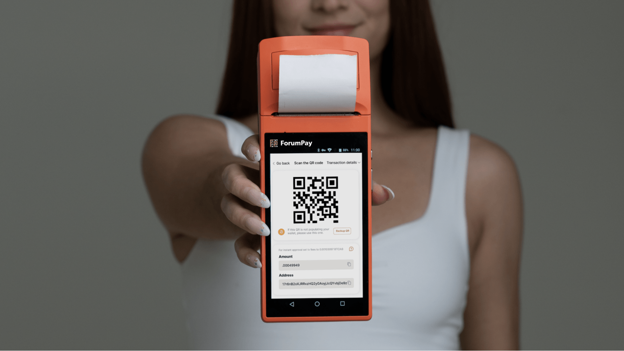 instant USDT settlement QR code merchant