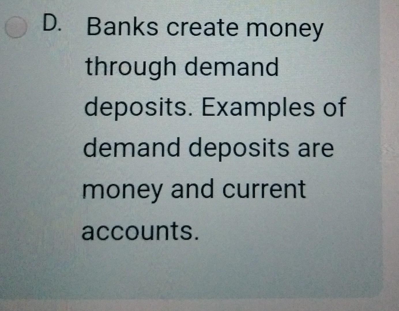 Bank demand deposit account statement