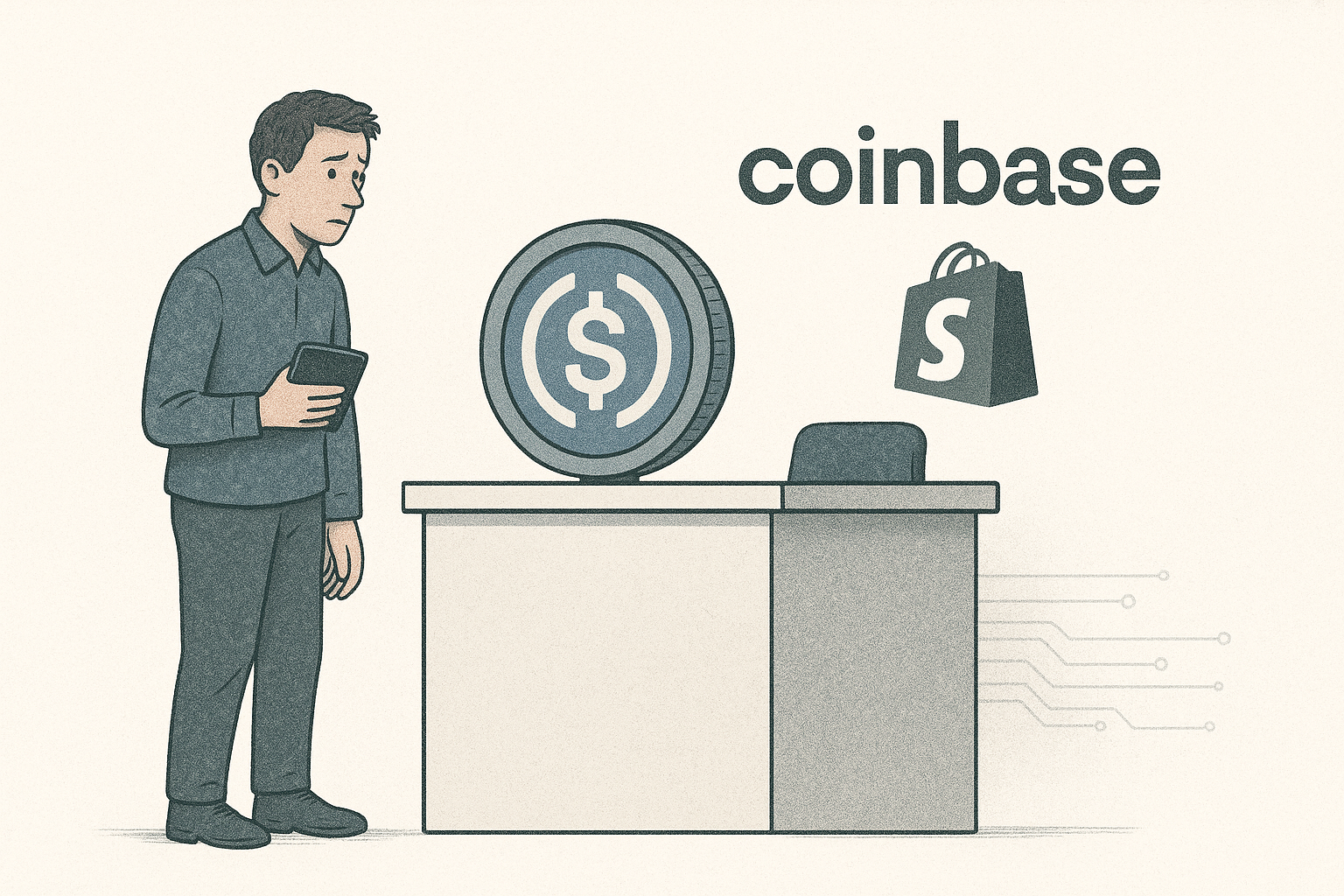 USDC instant settlement transaction graphic