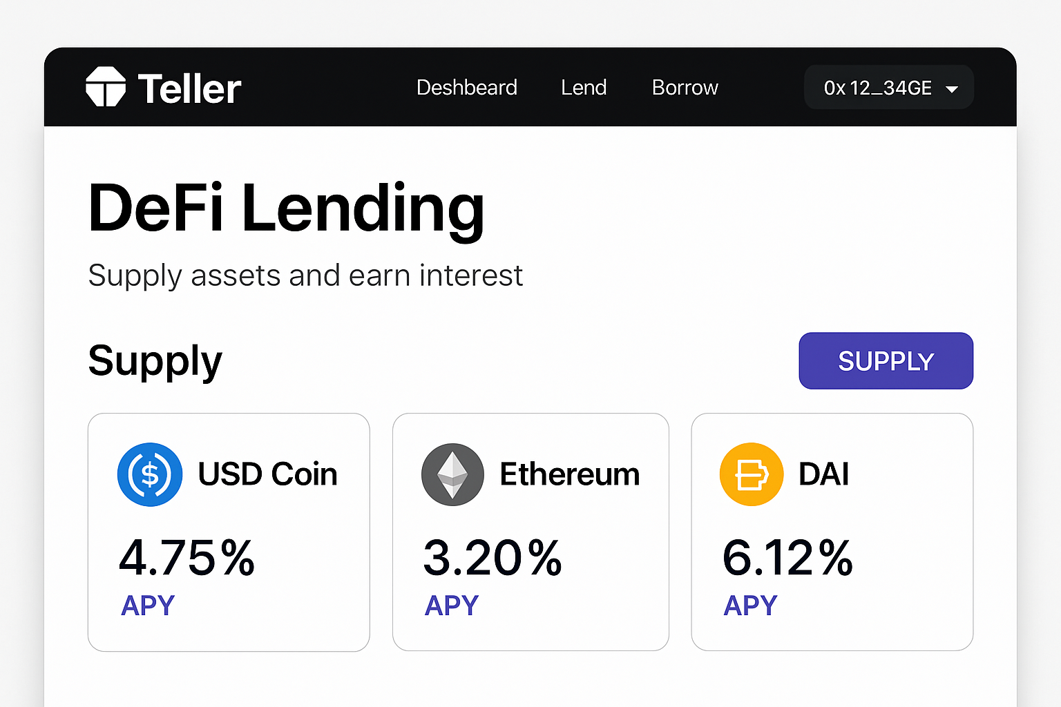 Teller DeFi lending interface